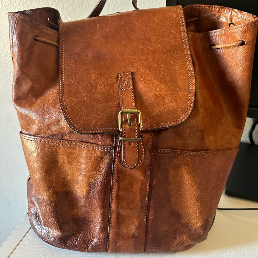 Authentic Italian leather back pack